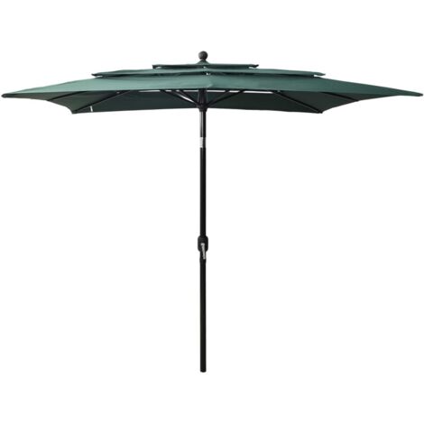 Parasol de jardin-Parasol de balcon à 3 niveaux avec mât en aluminium vert 396883 (1/5)