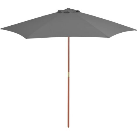 Parasol d'extérieur-Parasol de jardin avec mât en bois 270 cm Anthracite 164493 (1/5)