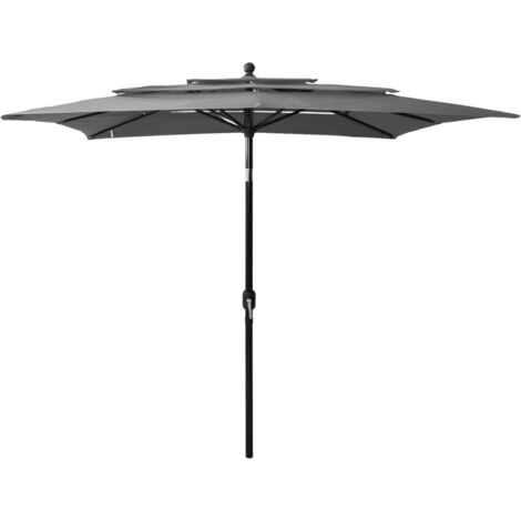 Parasol de jardin-Parasol de balcon à 3 niveaux avec mât en aluminium anthracite 673110 (1/5)