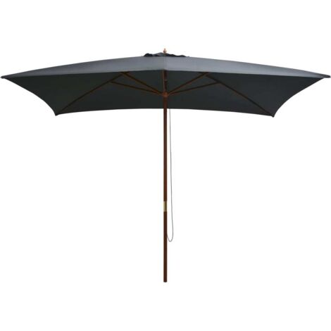 Parasol d'extérieur-Parasol de jardin avec mât en bois 200x300 cm anthracite 117553 (1/5)