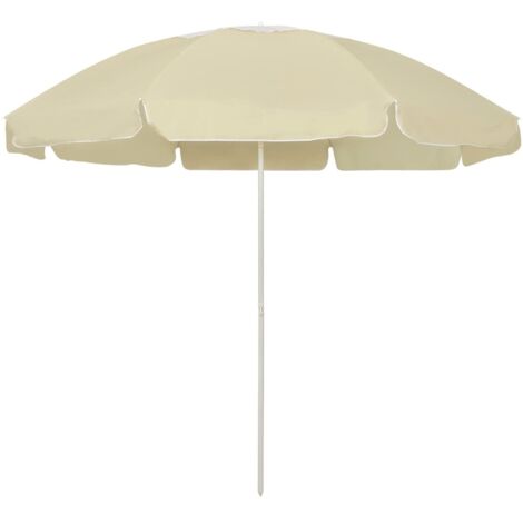 Parasol de plage-Parasol de jardin jaune sable 240 cm 194137 (1/5)