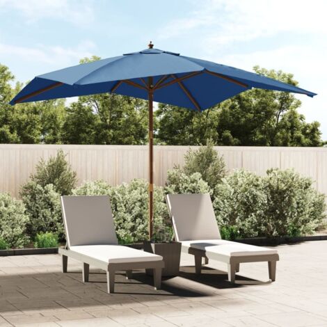 Parasol de jardin-Parasol de balcon avec mât en bois bleu azuré 300x300x273 cm 603019 (1/5)