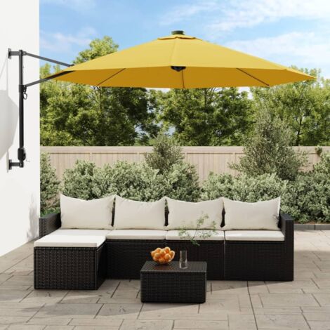 Parasol mural-Parasol de balcon avec LED jaune 290 cm 852281 (1/5)