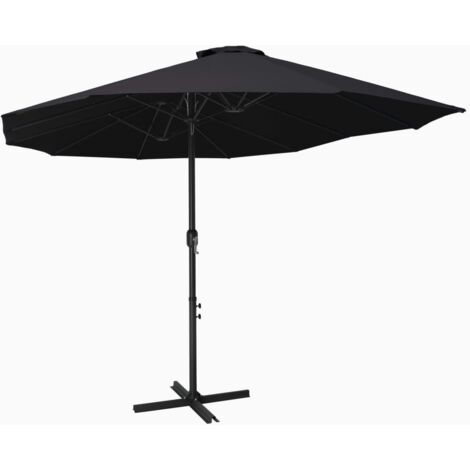 Parasol d'extérieur-Parasol de jardin et poteau en aluminium 460x270 cm Noir 614156 (1/5)