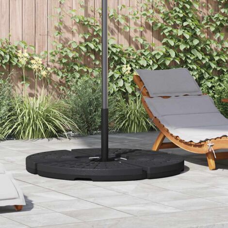 Socle de parasol-Pied de parasol  en forme d'éventail 4 pcs Noir 486170 (1/5)