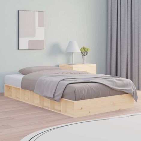 Cadre de lit sans matelas-Structure de lit 120x190 cm Petit double Bois massif 775365 (1/5)