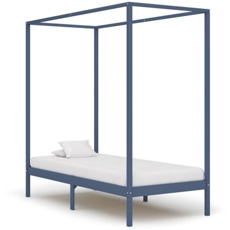 Cadre de lit à baldaquin sans matelas-Structure de lit bois massif 100x200 cm 196200 (1/5)