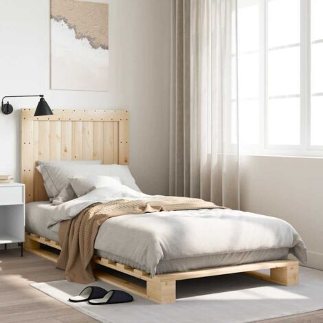 Cadre de lit sans matelas-Structure de lit avec tête de lit 90x200cm bois massif 775124 (1/5)