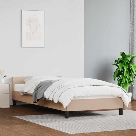 Cadre de lit avec tête de lit sans matelas-Structure de lit cappuccino 90x200 cm 780158 (1/5)
