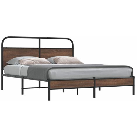 Cadre de lit sans matelas-Structure de lit 150x200 cm chêne marron 707339 (1/5)