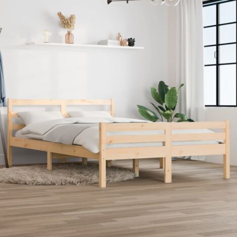 Cadre de lit sans matelas-Structure de lit bois massif 140x190 cm 990010 (1/5)