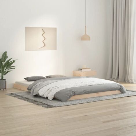 Cadre de lit sans matelas-Structure de lit 140x200 cm bois massif de pin 270892 (1/5)
