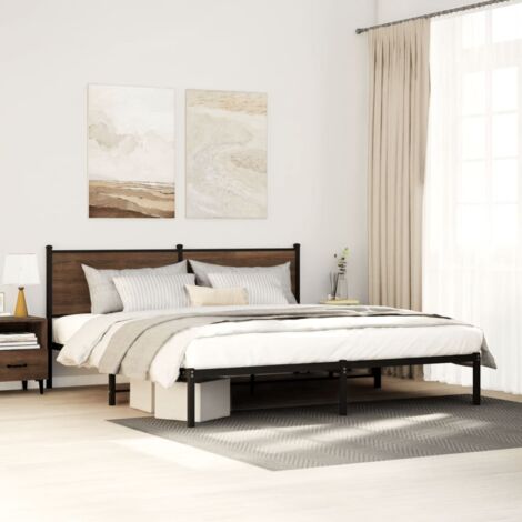 Cadre de lit en métal sans matelas-Structure de lit chêne marron 180x200 cm 489316 (1/5)
