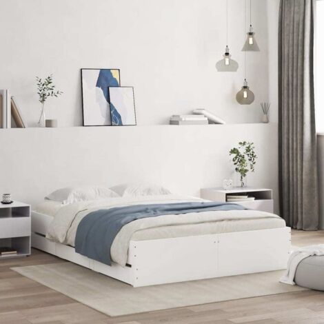 Cadre de lit avec tiroirs sans matelas-Structure de lit avec rangement blanc 120x200 cm 150569 (1/5)