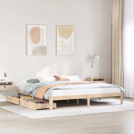 Cadre de lit avec tiroirs sans matelas-Structure de lit avec rangement 200x200 cm 750642 (1/5)