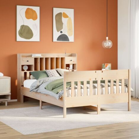 Cadre de lit sans matelas-Structure de lit 140x190 cm bois de pin massif 644251 (1/5)