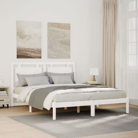 Cadre de lit extra long sans matelas-Structure de lit 160x220 cm bois massif 396323 (1/5)