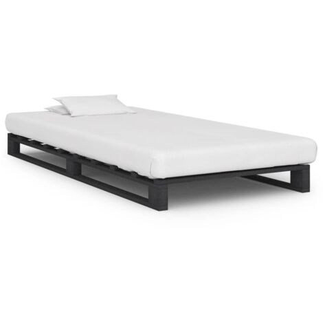 Cadre de lit de palette-Structure de lit Gris Bois de pin massif 90x200 cm 291289 (1/5)