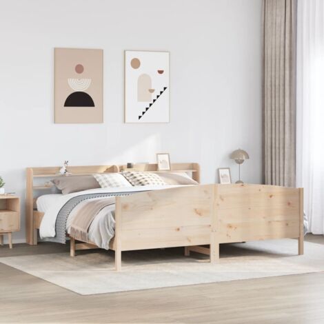 Cadre de lit sans matelas-Structure de lit 180x200 cm bois massif de pin 977586 (1/5)