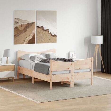 Cadre de lit sans matelas-Structure de lit 120x190 cm bois de pin massif 606147 (1/5)