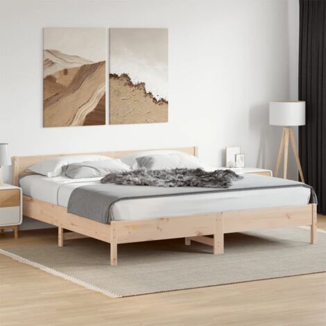 Cadre de lit sans matelas-Structure de lit 180x200 cm bois massif de pin 691512 (1/5)