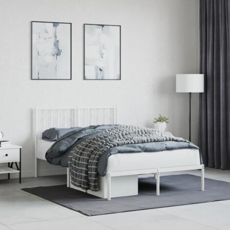 Cadre de lit métal sans matelas-Structure de lit et tête de lit blanc 120x200 cm 162789 (1/5)