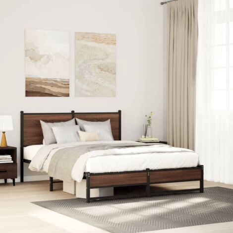 Cadre de lit en métal sans matelas-Structure de lit chêne marron 140x190 cm 634327 (1/5)