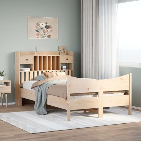 Cadre de lit sans matelas-Structure de lit 135x190 cm bois de pin massif 244953 (1/5)