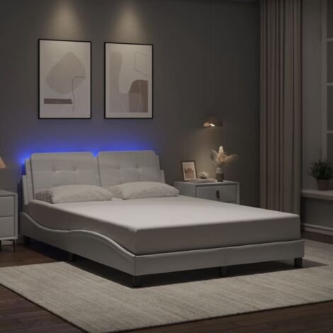 Cadre de lit avec LED sans matelas-Structure de lit blanc 140x190 cm 782588 (1/5)