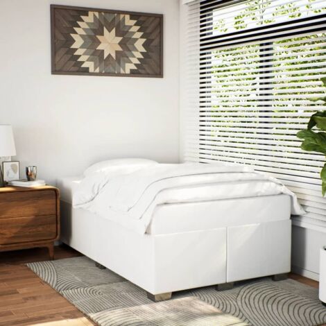 Cadre de lit sans matelas-Structure de lit blanc 120x190 cm similicuir 685688 (1/5)