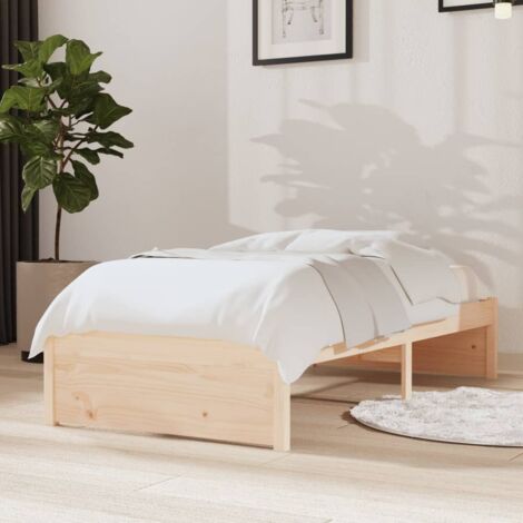 Cadre de lit sans matelas-Structure de lit bois massif 75x190 cm 619309 (1/5)