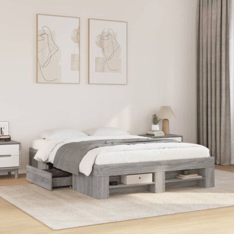 Cadre de lit sans matelas-Structure de lit sonoma gris 140x190 cm 226782 (1/5)
