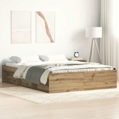 Cadre de lit sans matelas-Structure de lit chêne artisanal 160x200 cm 583721 (1/5)