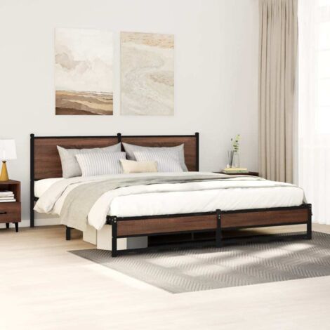Cadre de lit en métal sans matelas-Structure de lit chêne marron 160x200 cm 468455 (1/5)