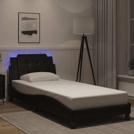 Cadre de lit avec LED sans matelas-Structure de lit noir 90x190 cm 958298 (1/5)
