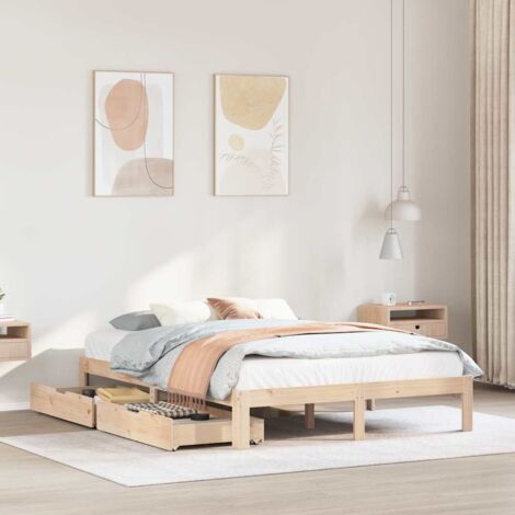 Cadre de lit avec tiroirs sans matelas-Structure de lit avec rangement 140x200 cm 702769 (1/5)