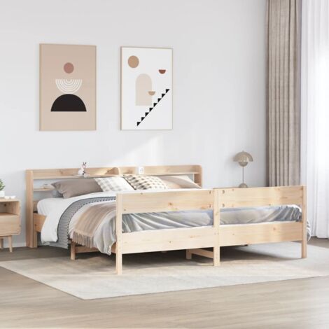 Cadre de lit sans matelas-Structure de lit 180x200 cm bois massif de pin 869295 (1/5)