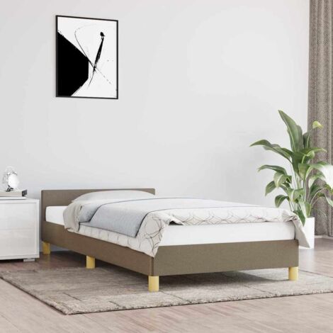 Cadre de lit sans matelas-Structure de lit taupe 100x200 cm tissu 720756 (1/5)