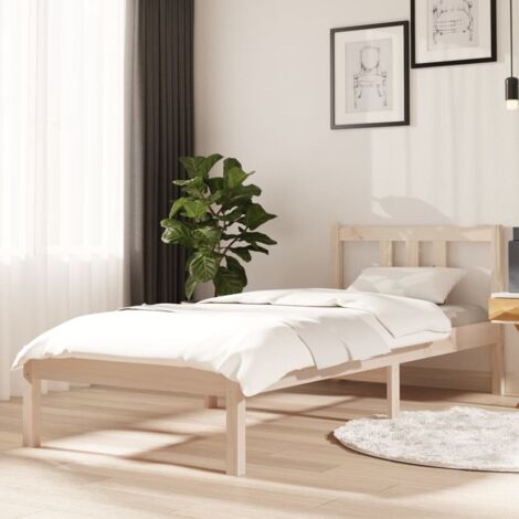 Cadre de lit sans matelas-Structure de lit bois massif 75x190 cm 512711 (1/5)