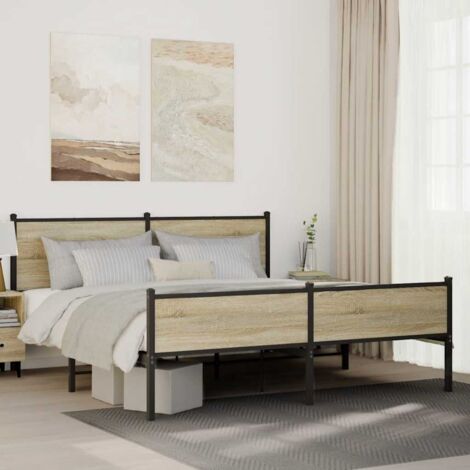 Cadre de lit en métal sans matelas-Structure de lit chêne sonoma 180x200 cm 725542 (1/5)