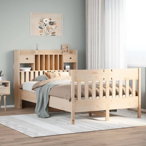 Cadre de lit sans matelas-Structure de lit 135x190 cm bois de pin massif 663029 (1/5)