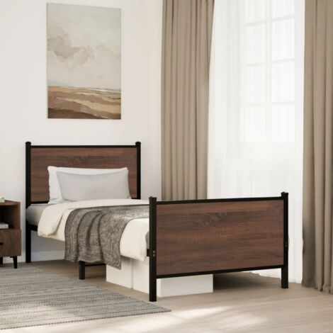 Cadre de lit en métal sans matelas-Structure de lit chêne marron 90x190 cm 959433 (1/5)