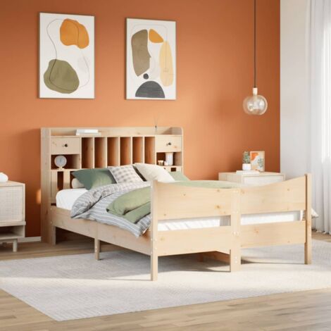 Cadre de lit sans matelas-Structure de lit 140x190 cm bois de pin massif 743166 (1/5)