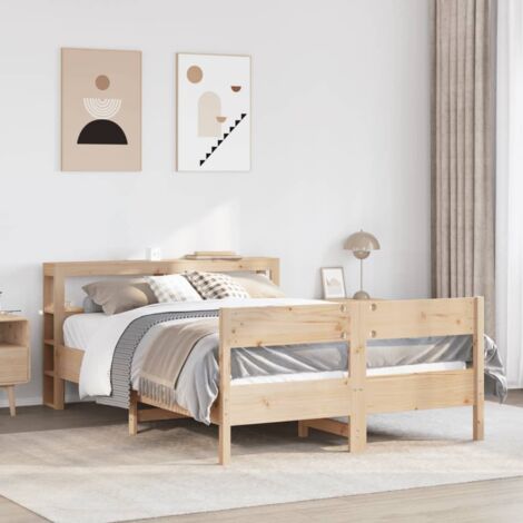 Cadre de lit sans matelas-Structure de lit 160x200 cm bois massif de pin 972925 (1/5)