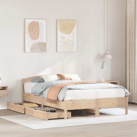 Cadre de lit sans matelas-Structure de lit 135x190 cm bois de pin massif 770661 (1/5)