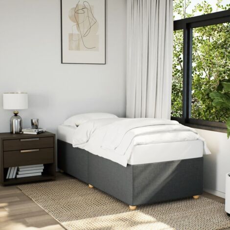 Cadre de lit sans matelas-Structure de lit gris foncé 90x190 cm tissu 716668 (1/5)