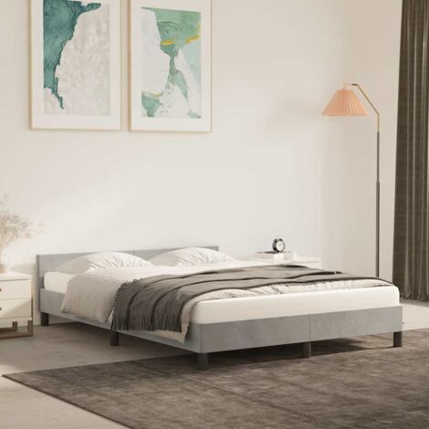 Cadre de lit sans matelas-Structure de lit gris clair 140x190 cm velours 709263 (1/5)
