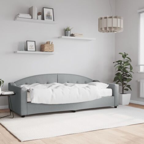 Lit de jour avec matelas-Canapé-lit gris clair 80x200 cm tissu 698137 (1/5)
