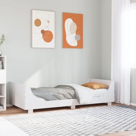 Cadre de lit sans matelas-Structure de lit blanc 75x190 cm bois de pin massif 321460 (1/5)
