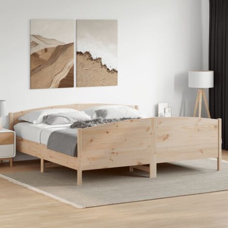 Cadre de lit sans matelas-Structure de lit 180x200 cm bois massif de pin 799301 (1/5)